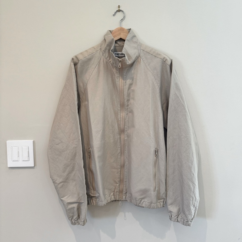 Trés Bien Beige Windbreaker Track Jacket
